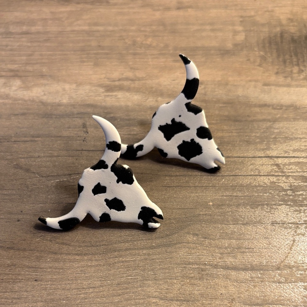 Cow print Polymer Clay Earrings
